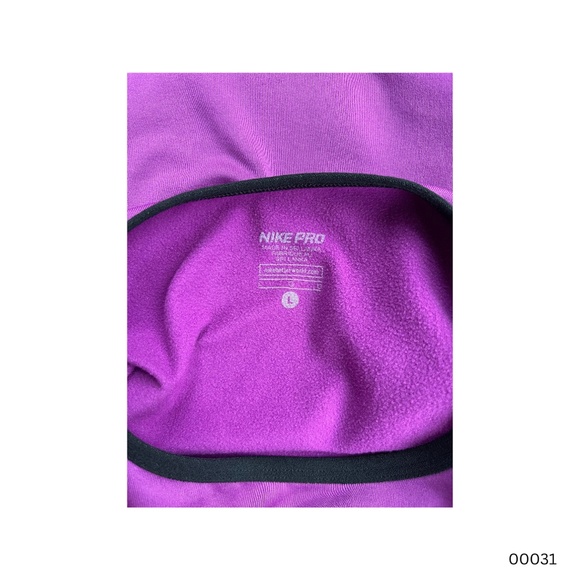 Nike Pro Fleece Lined Compression Top (Women's) (L) (Fuchsia) - Picture 2 of 3